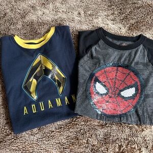 Aquaman and Spider-Man Graphic T-Shirts